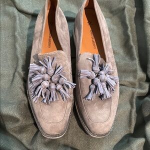 Johnston & Murphy Gray Loafers with Decorative Rosette